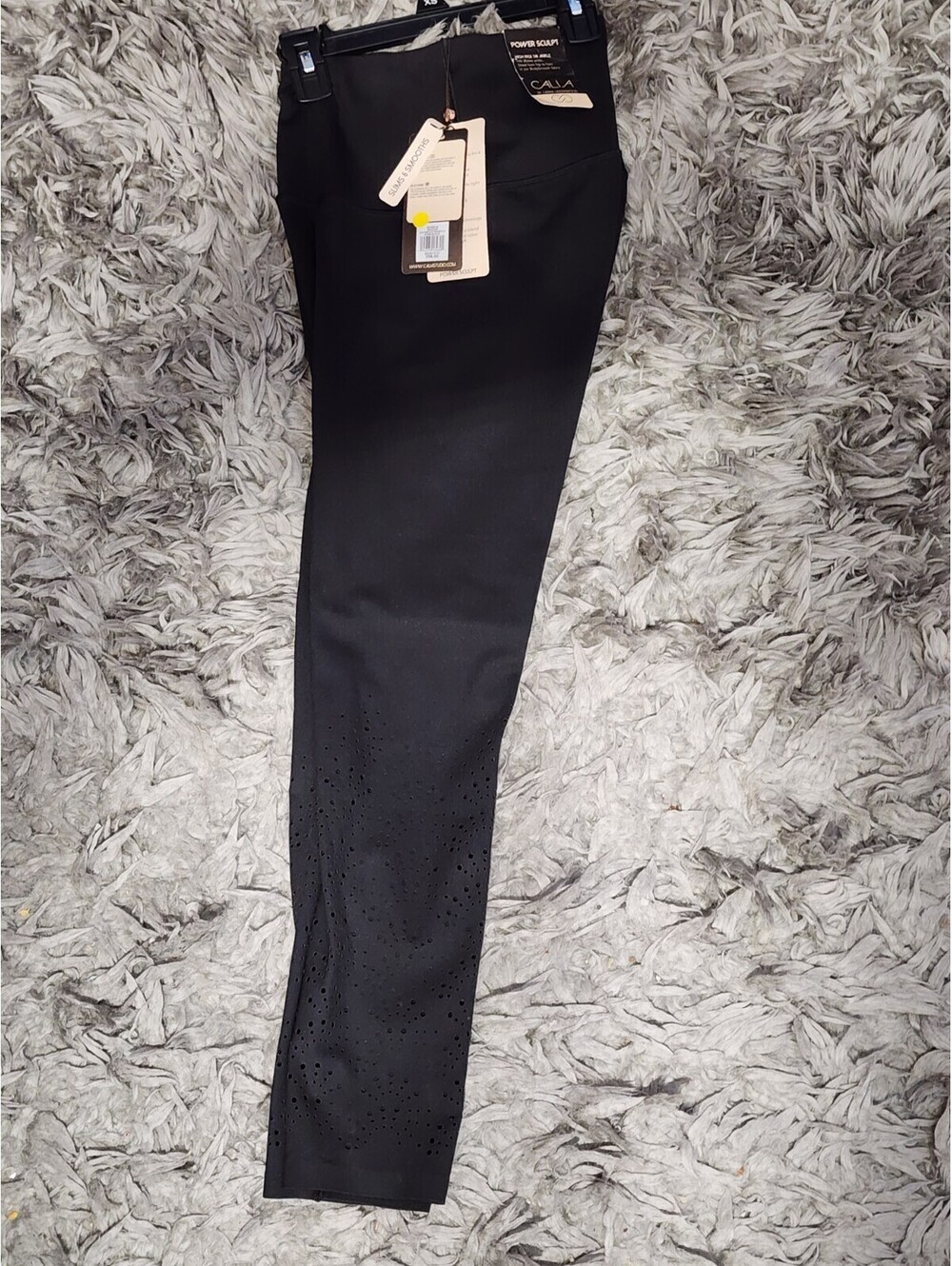 CALIA by Carrie Underwood Power Sculpt Perforated Ankle Pants Pure Black M Slims